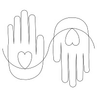 heart hand border 001